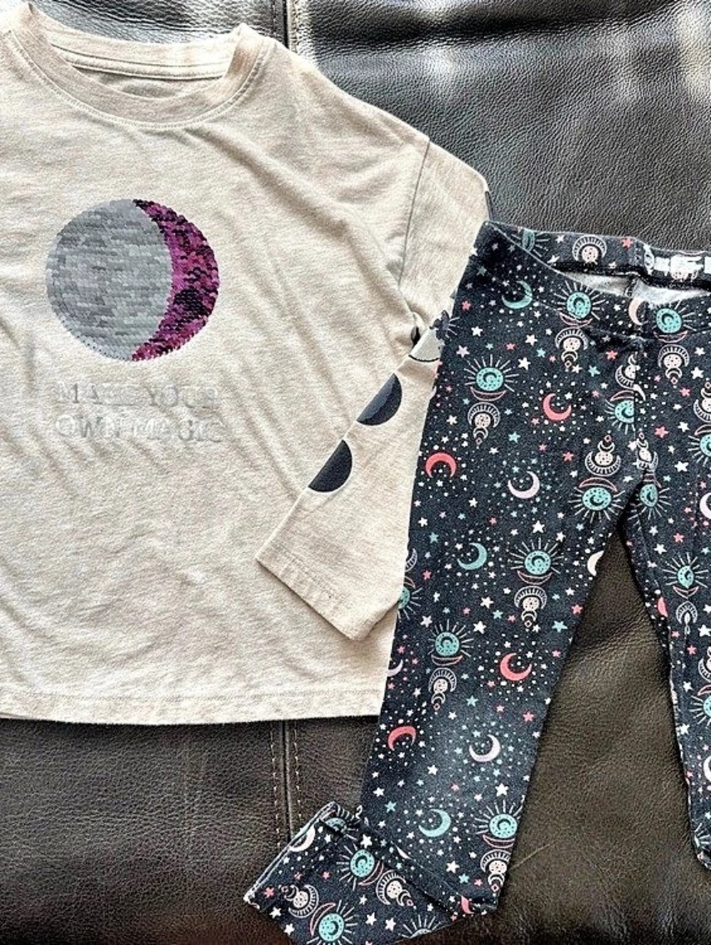 Wonder Nation Kids Matching Set Black & Gray Girls XS (4-5)